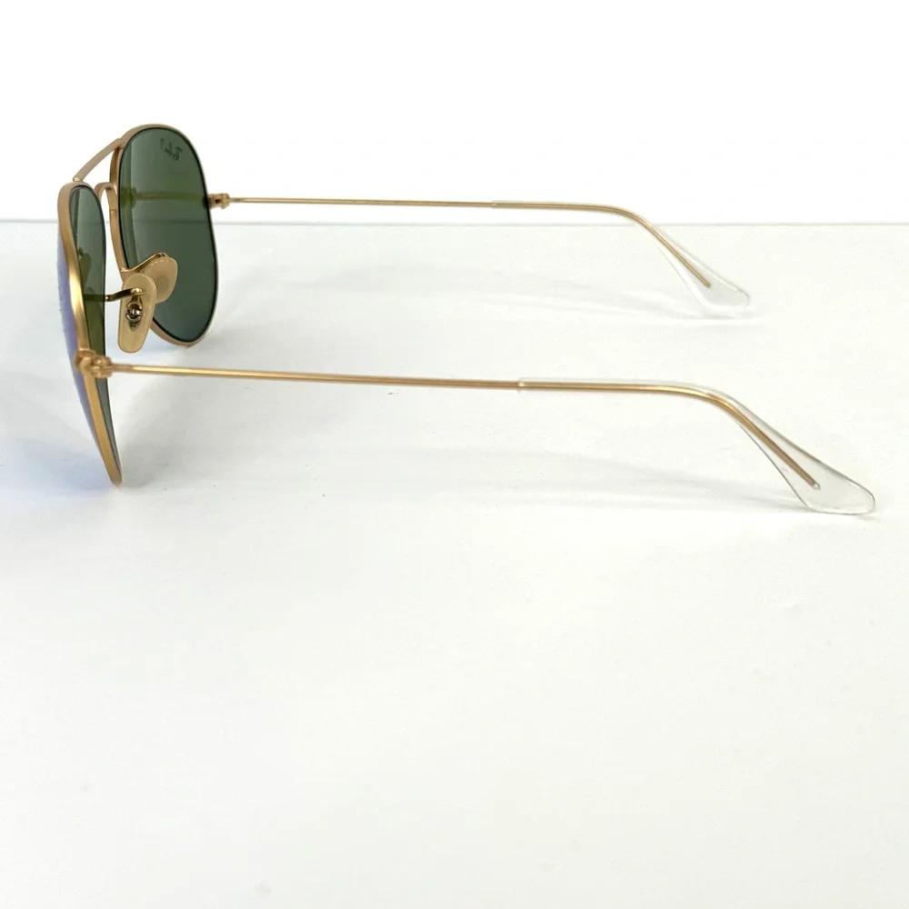 RAY BAN Polarized Sunglasses NEW RB3025 Aviator Large Metal Flash Lens Blue Gold